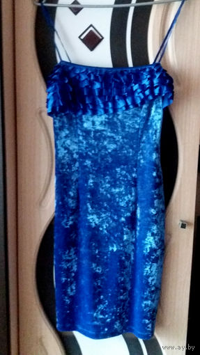 Шикарное бархатное платье INCANTO, синее.44 р-р
