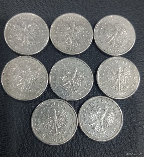 10 грошей. 8 шт. 1998-2 шт. 2002,04,05,08,12,15. Цена за все.