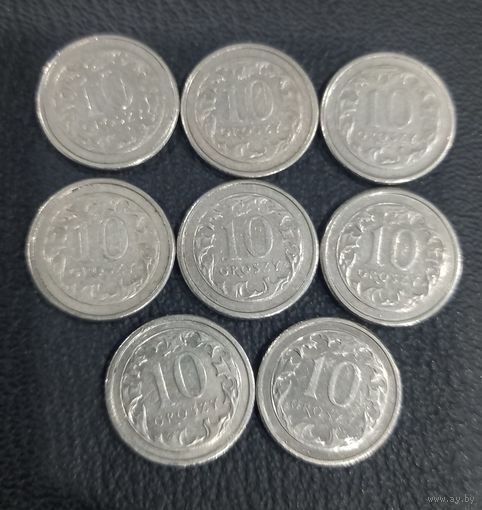 10 грошей. 8 шт. 1998-2 шт. 2002,04,05,08,12,15. Цена за все