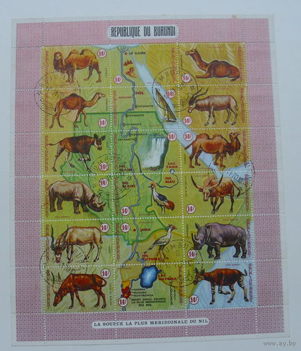 Бурунди. Фауна. ( Лист ) 1970 года. *105.