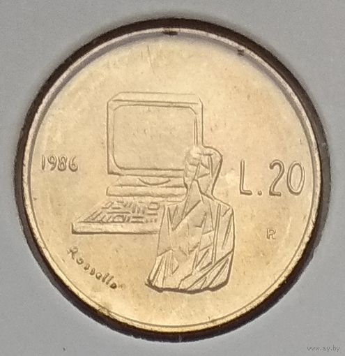 Сан-Марино 20 лир 1986 г. В холдере