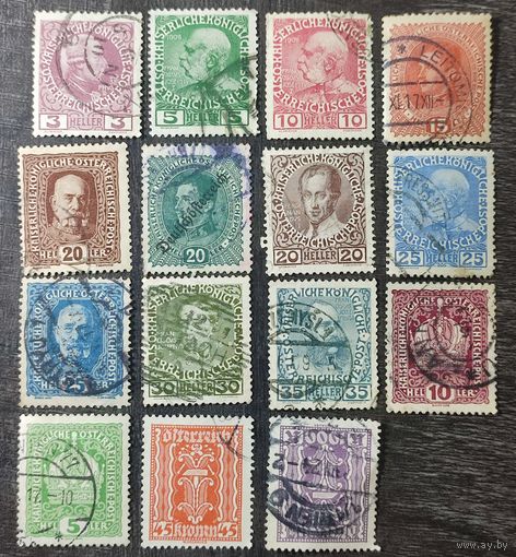 Марки Австрии 1908-1922гг. 3