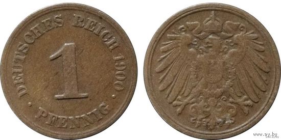 YS: Германия, Рейх, 1 пфенниг 1900F, KM# 10 (3)