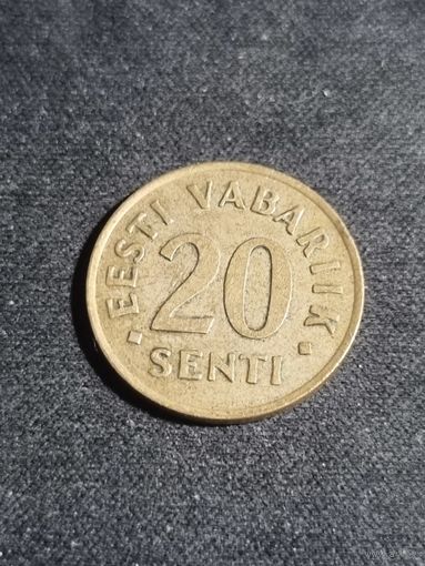 Эстония 20 сентов 1992