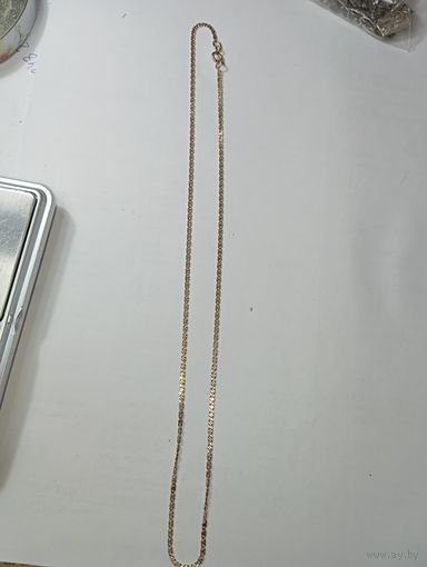 Цепочка серебряная с позолотой 925 проба . 4,3 гр. 50 см .
