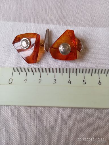 Запонки янтарь СССР винтаж