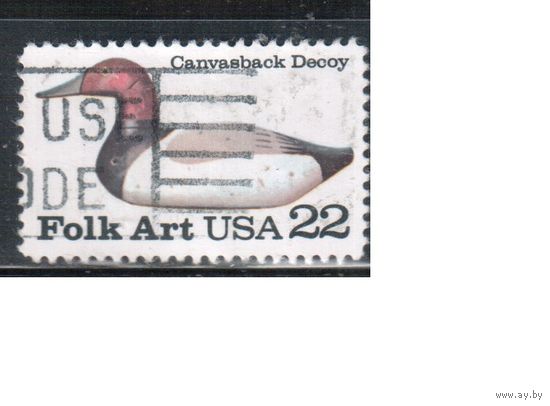 США-1985, (Мих.17334),  гаш., Народное творчество, Утки,