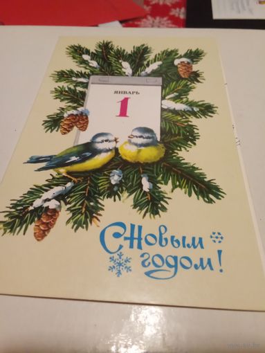 Открытка 1986г. Двойная, подписана.