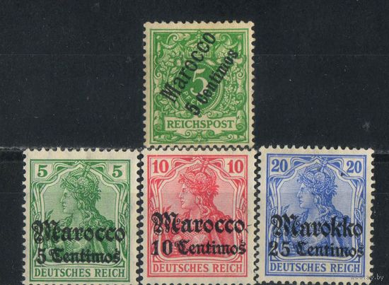 Германия Почта за рубежом Марокко 1899-11 Надп #2,35-6,49*