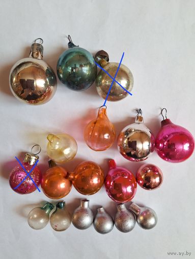 Елочные мини игрушки Шары из наборов Малютка