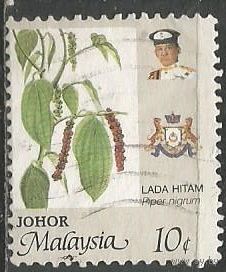 Малайские штаты(Джохор). Выращивание перца. 1986г. Mi#185.