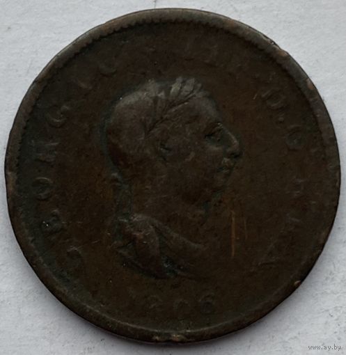 Великобритания 1/2 пенни 1806 г.