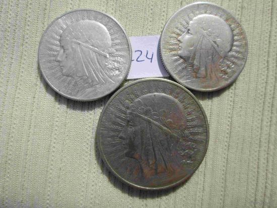 5 злотых 1933 года и 10 злотых 1932 года одним лотом