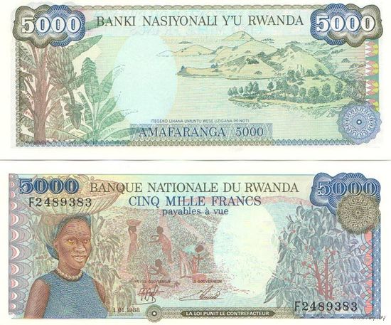 Руанда 5000 франков образца 1998 года UNC p22