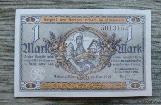 Werty71 Германия 1 марка 1918 банкнота