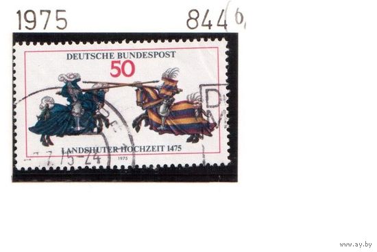 Германия(ФРГ)-1975,(Мих.844) гаш. , Лошади