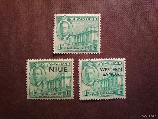 Новая Зеландия 1946 г.Король Георг VI и здание парламента в Веллингтоне./42а/