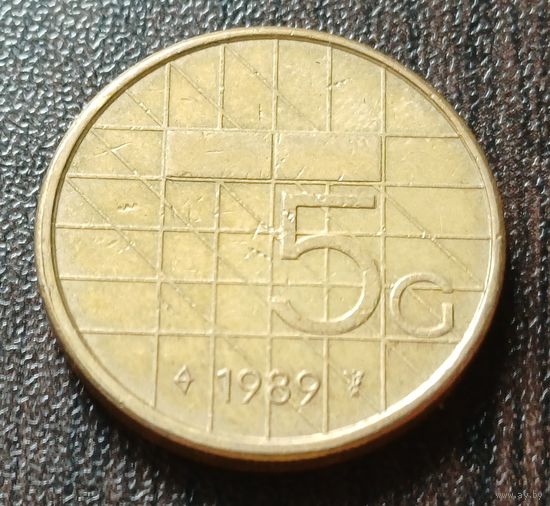 Нидерланды 5 гульденов, 1989   ( 1-10-2 )
