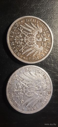 Сборный лот "2 марки" Пруссия 1892 и 1904 год