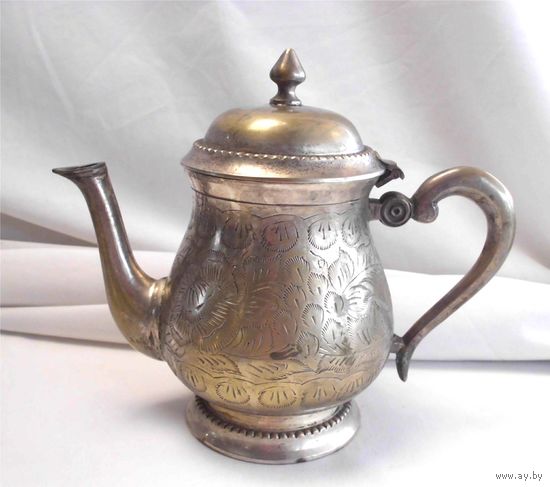 Кофейник 930 мл Чайник Латунь Серебрение Англия