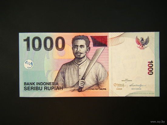Индонезия 1000 рупий 2011г. UNC.