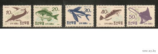 КНДР-1990(Мих.3154-3158) , **  , Морская  Фауна , Рыбы (полная серия)