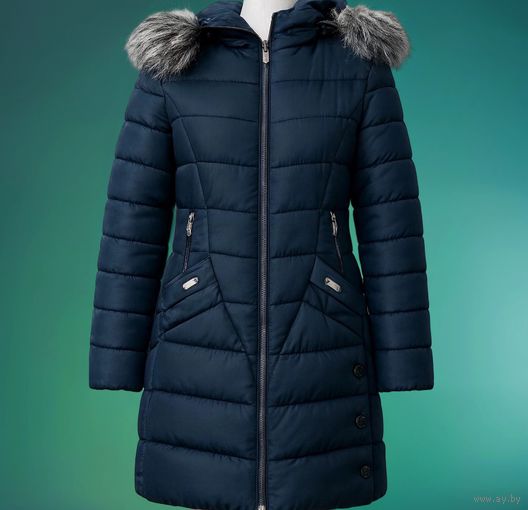 Зимняя стеганая куртка с капюшоном