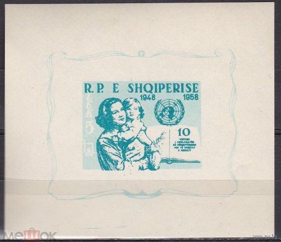 Албания 1958 ООН Права человека Блок MNH