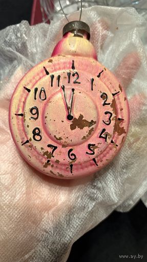 Елочная игрушка ссср кремлевские часы
