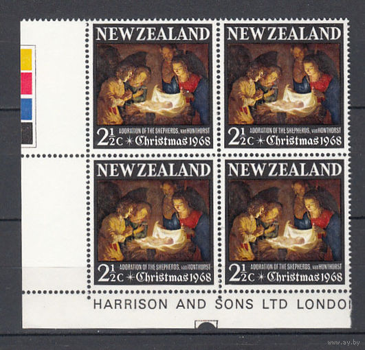 Живопись. Новая Зеландия. 1968. 1 марка в квартблоке. Michel N 491 (2,0 е)