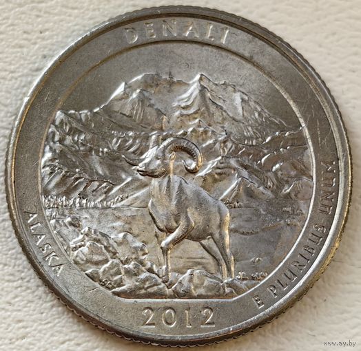 США 25 центов (квотер) 2012 Р Denali Alaska