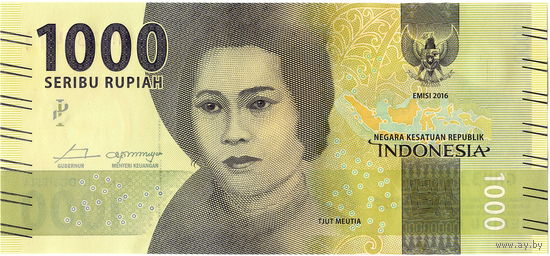 Индонезия, 1000 рупий, 2016 г., UNC