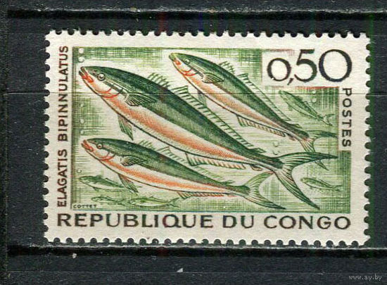 Конго (Браззавиль) - 1961 - Рыбки 50С - [Mi.13] - 1 марка. MNH.  (Лот 12HX)-TG3P35