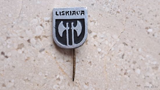 Значок. Города. Liskiava. Страны. LTSR. Литовская ССР. Прибалтика. СССР.