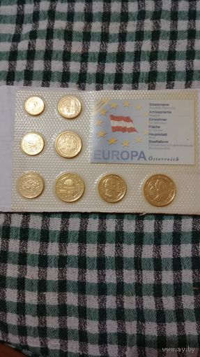 Австрия  евро комплект 2002-2003 позолота