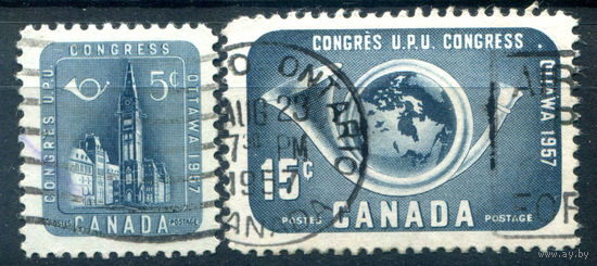 Канада - 1957г. - 14 конгресс ВПС, 1 марка печать Онтарио - 2 марки - полная серия, гашёные [Mi 318-319]. #3-WB-68-A-2