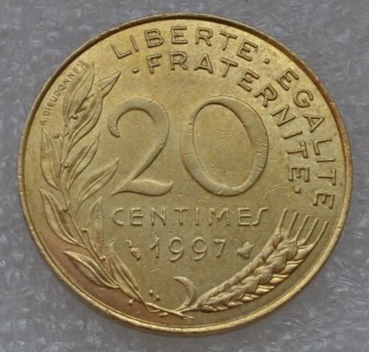 Франция, 20 сантимов 1997 г.