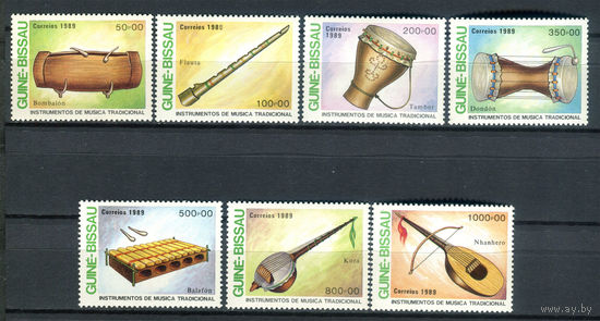 Гвинея Бисау - 1989г. - Музыкальные инструменты - полная серия, MNH [Mi 1011-1017] - 7 марок