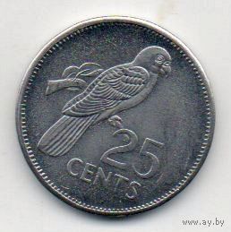 РЕСПУБЛИКА СЕЙШЕЛЫ. 25 ЦЕНТОВ 1997. ФАУНА. ПОПУГАЙ