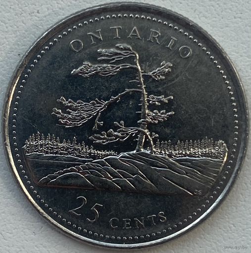 Канада 25 центов 1992 г. Онтарио. 125 лет конфедерации
