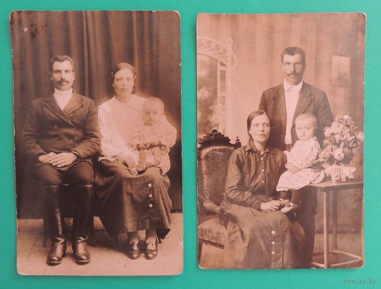 Фото одной семьи, 2 шт., Западная Беларусь, 1920-1930- е гг.