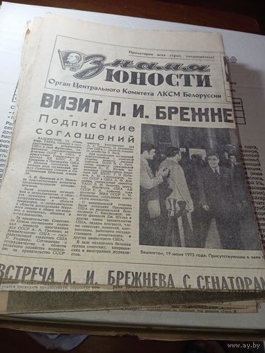 Газета  "  Знамя Юности "  . Подшивка 1972-1973   года  , более 35 экземпляров .