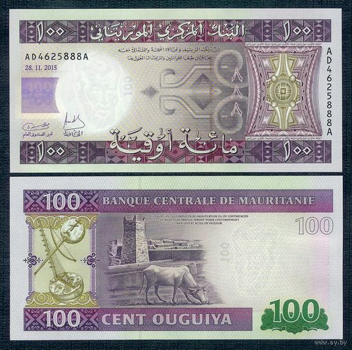 Мавритания 100 угий 2015 года, UNC