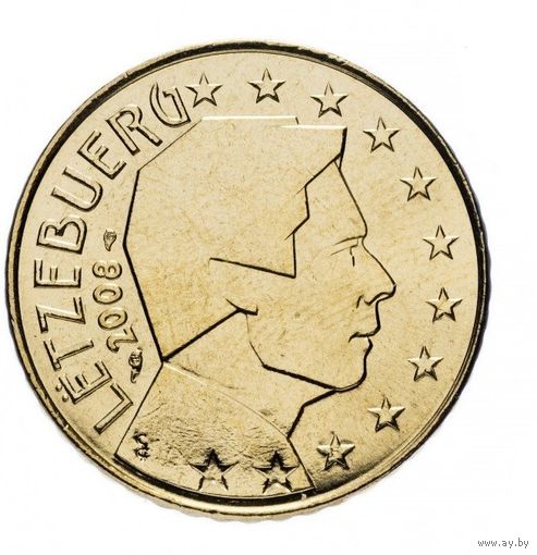 Люксембург 50 евроцентов, 2008 UNC из ролла