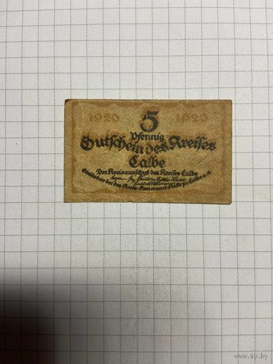 Нотгельд 5 пфеннигов 1921 год. -2712