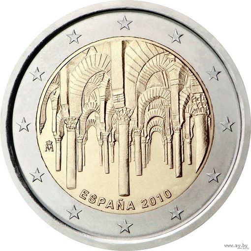 2 евро 2010 Испания Исторический центр города Кордова UNC из ролла