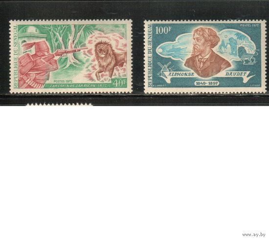 Сенегал-1972 (Мих.,491-492) ,  ** , Личности, Фауна, Охота(полная серия)