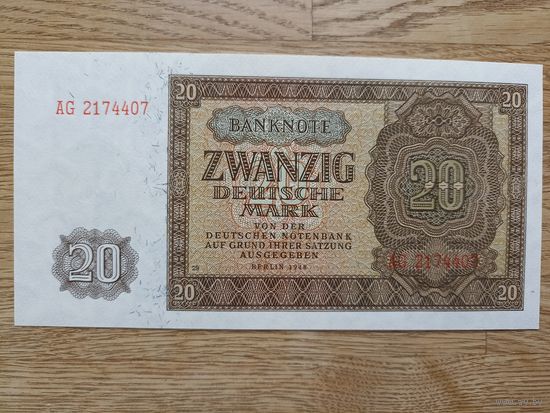 ГДР. 20 Марок 1948 год. UNC!