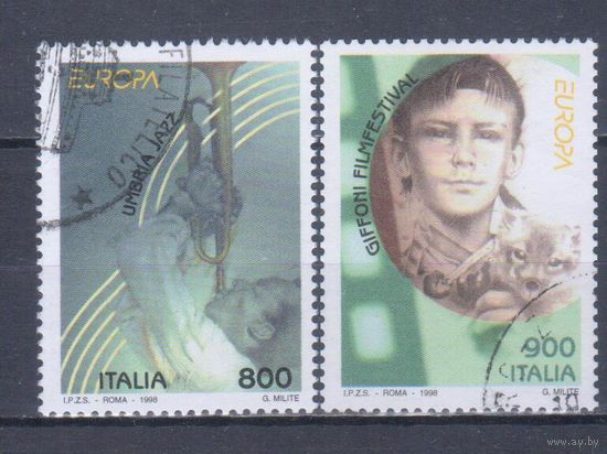 [523] Италия 1998. Культура.Искусство.Музыка.Кино. Европа.EUROPA. Гашеная серия.