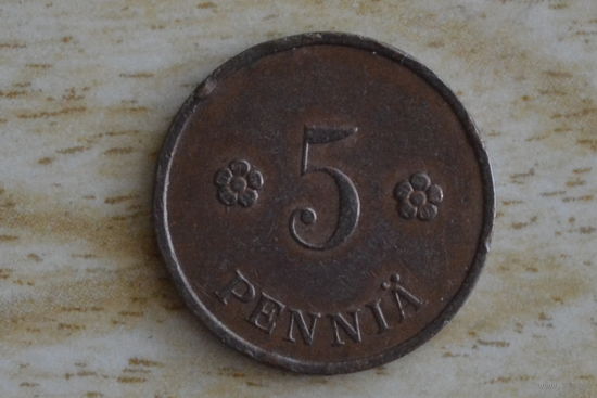Финляндия 5 пенни 1939 с 1 руб
